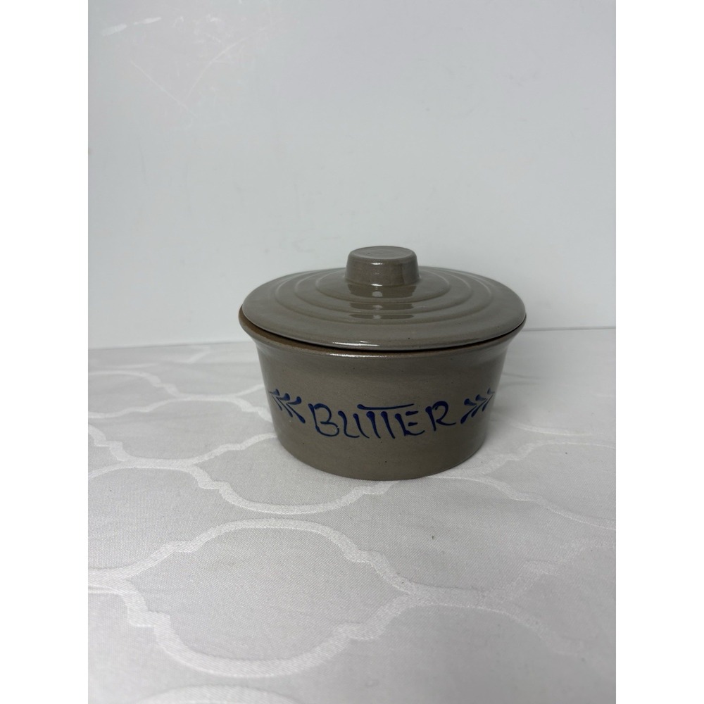 Beaumont Brothers Pottery (BBP) Butter Crock Bowl Stoneware W/Lid Signed 1995